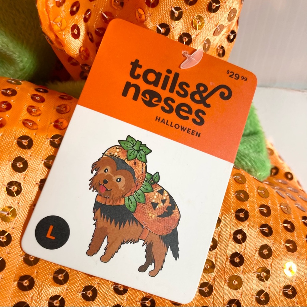 Tails and Noses Halloween Pumpkin Costume for Dog size large (26-40” girth)